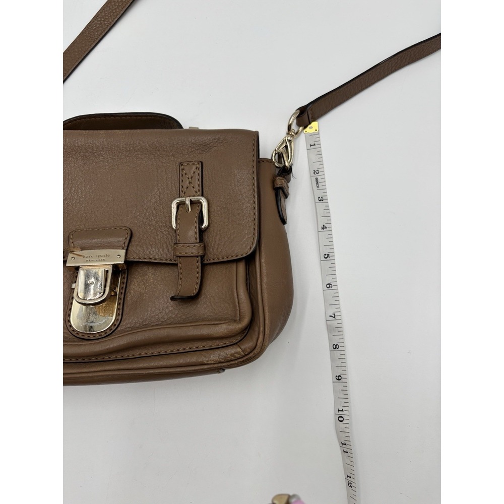 Kate Spade Lola Avenue Lia Brown Leather Satchel Crossbody Buckle Bag - Picture 12 of 13